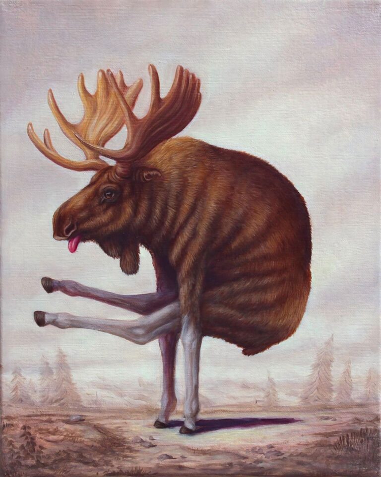 Cows, Moose, and Camels Contort into Yoga Poses and Other Surprising Positions in Paintings by Bruno Pontiroli