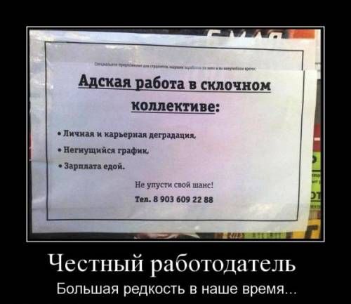 Смешные демотиваторы про работу