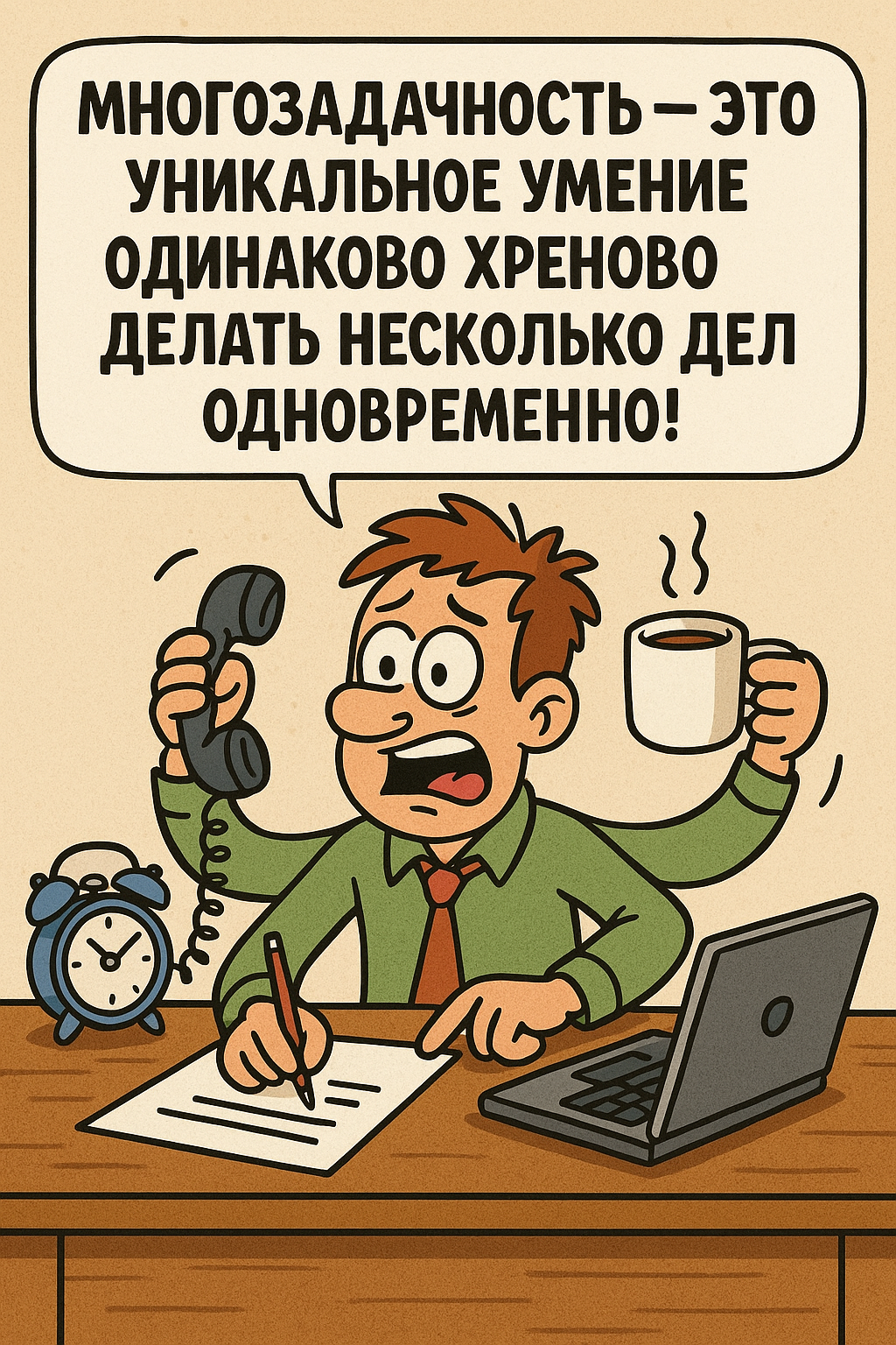 Мем про многозадачность: юмор для офиса и продуктивности