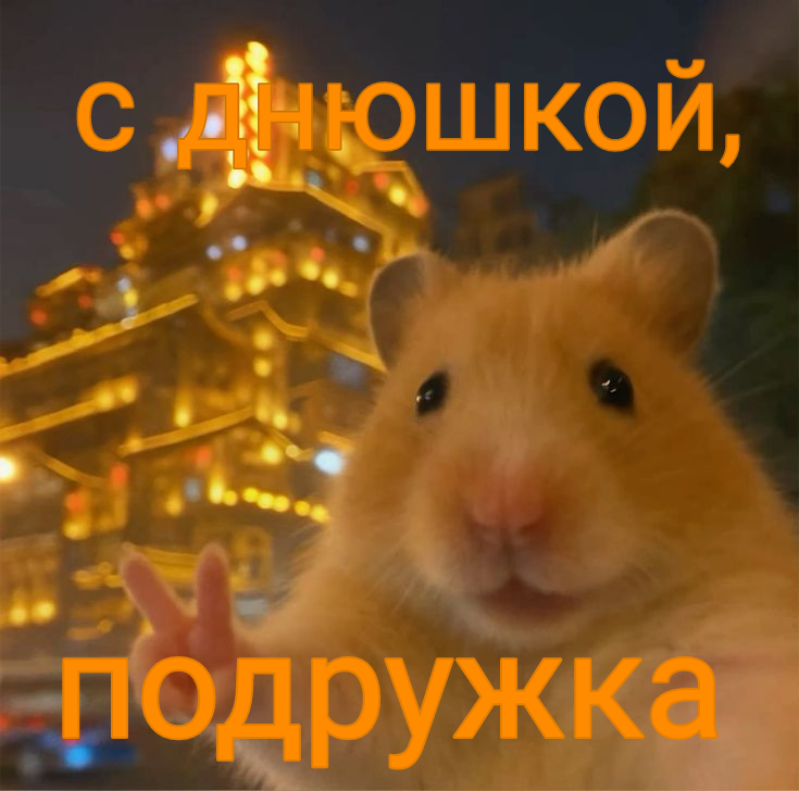 маленький хомячок поздравляет с днем рождения