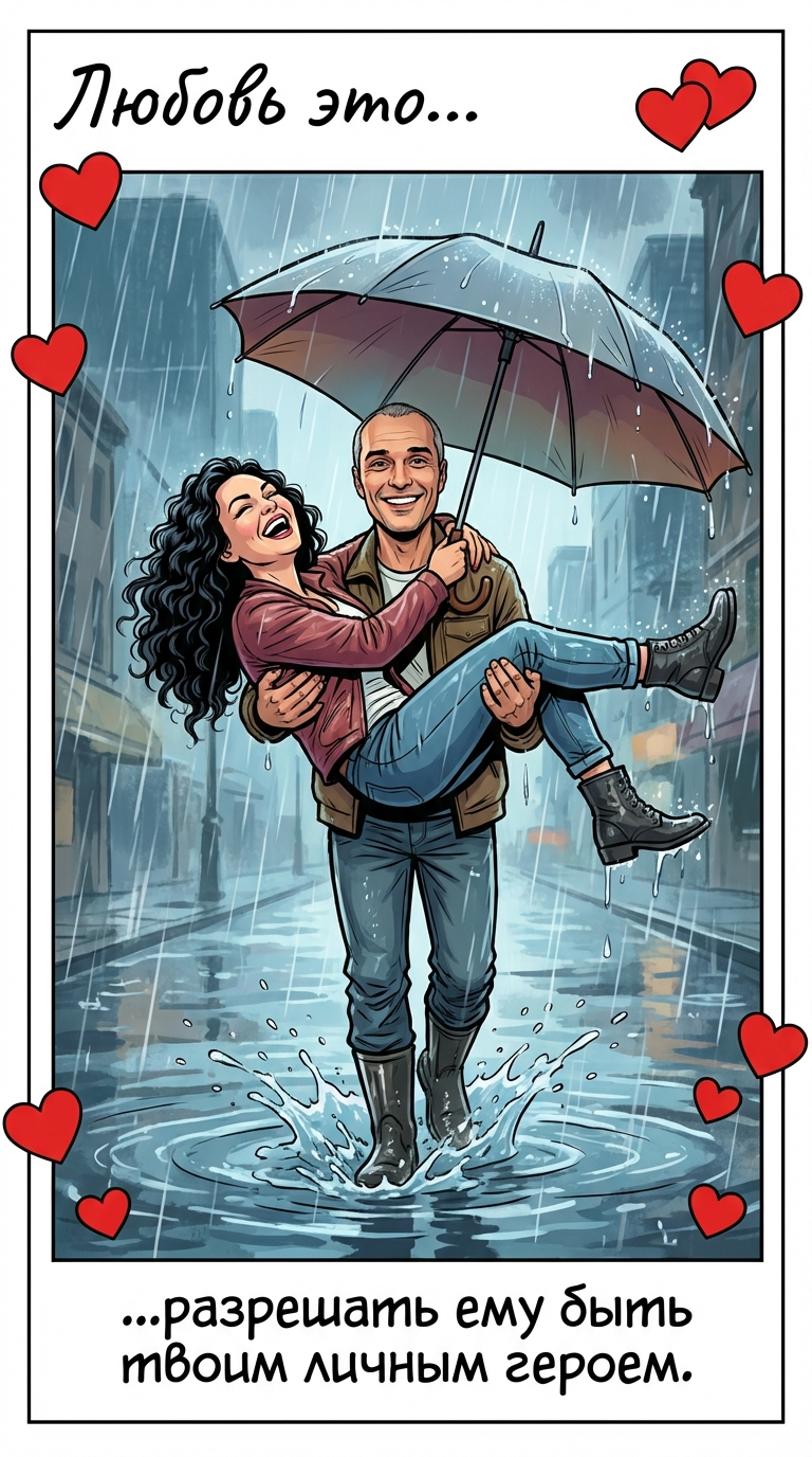 Открытка «…разрешать ему быть твоим личным героем.»